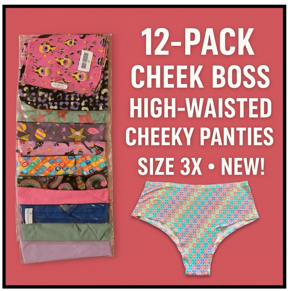 Cheek Boss High-Waisted Cheeky Panties 12 NEW Pairs